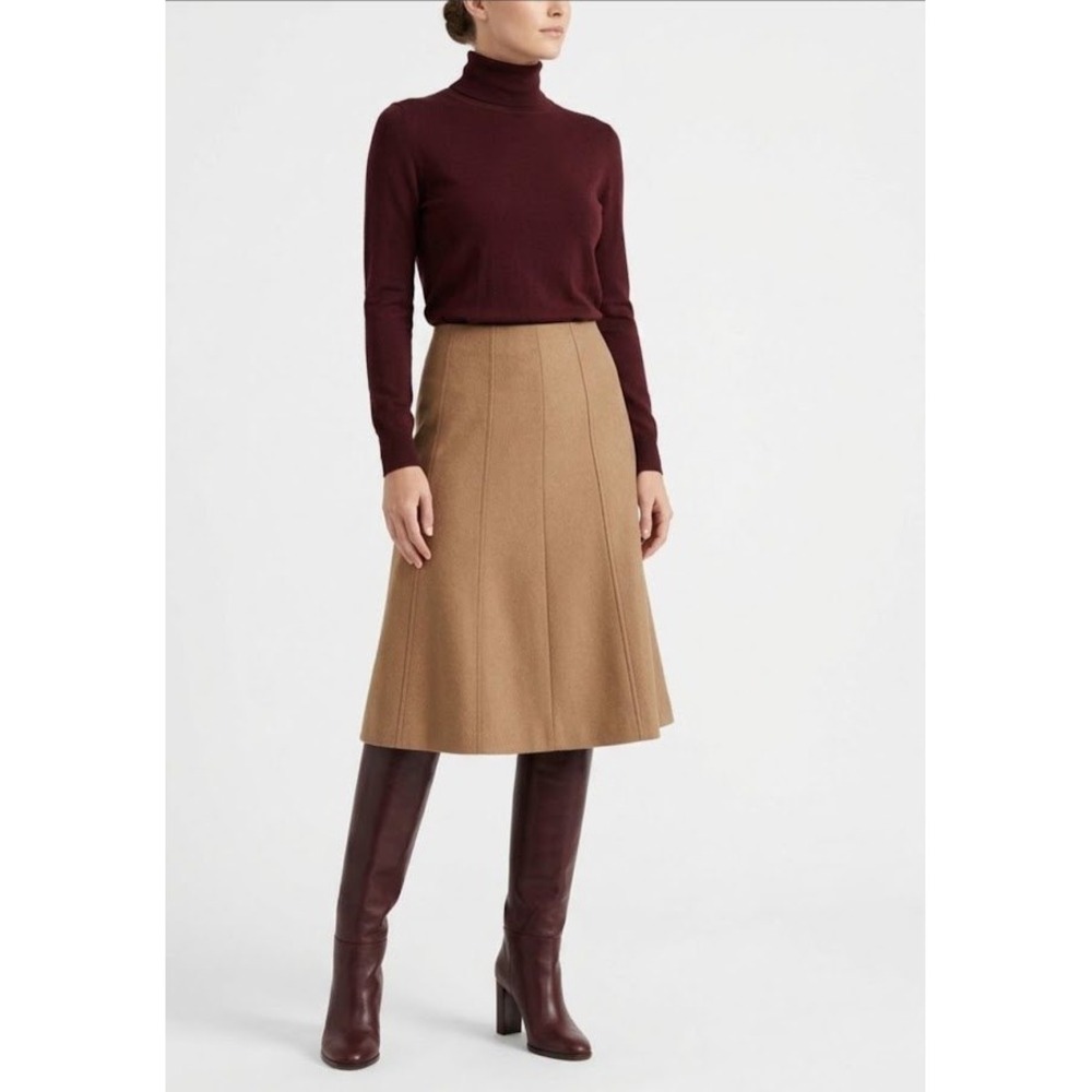 Talbots Skirt Women Camel Tan Pure Camel Hair Luxury Made in Italy NWT Size 8